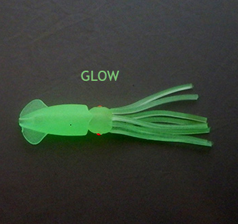 3Pcs Rubber Squid Lure Glow in The Dark Flexible for Fish Pond