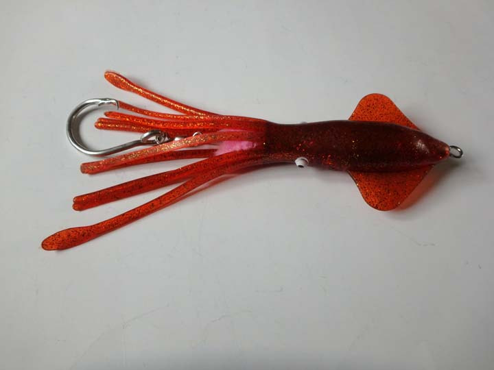 LANTRO JS 5pcs Hard Fishing Lure, Simulation Squid False Bait, Artificial  Squid with Double Hook Jig(Orange Red)